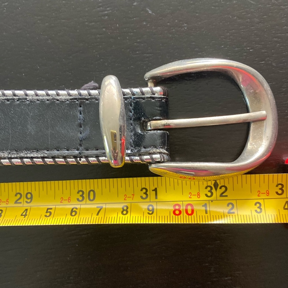 The Limited Black and Silver Belt w Silver Tip Sz Small